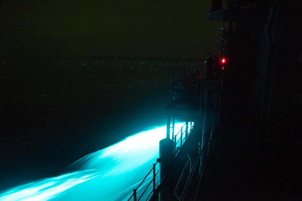 USS Chief and the glow of the ocean