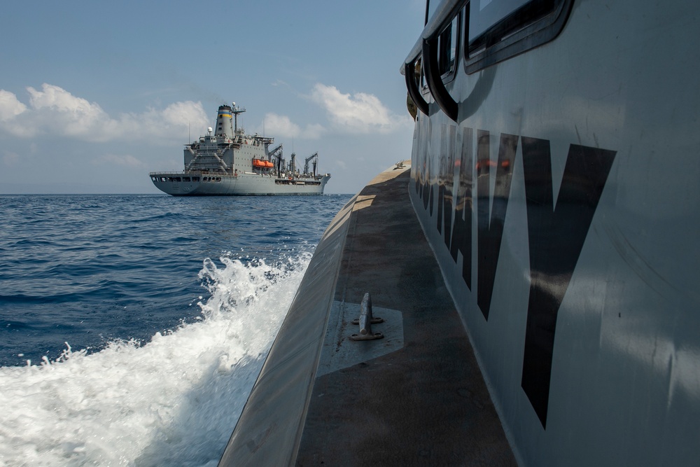CTG 68.6 make waves while securing the Djibouti seas for USNS Tippecanoe