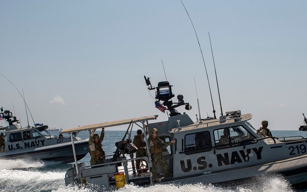 CTG 68.6 make waves while securing the Djibouti seas for USNS Tippecanoe