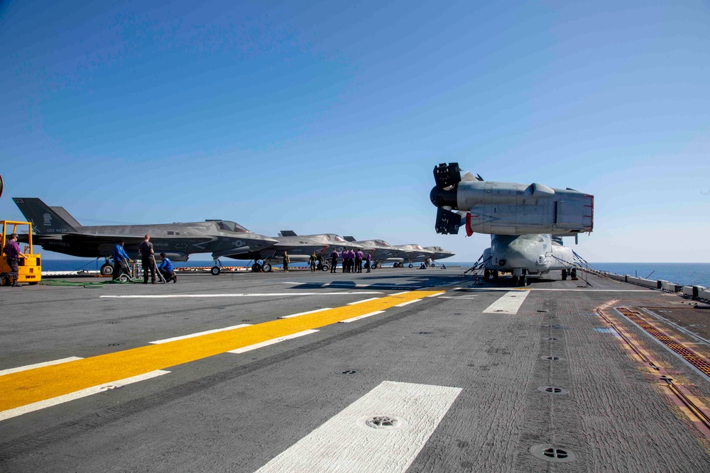 Balikatan 2019: U.S. Marines, Sailors conduct flight operations from the USS Wasp