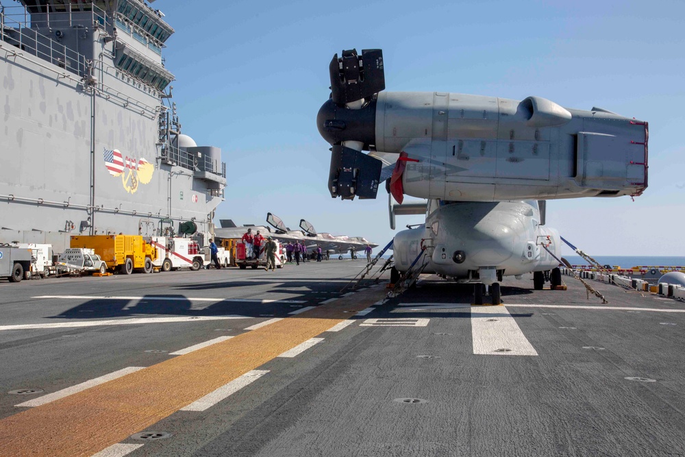 Balikatan 2019: U.S. Marines, Sailors conduct flight operations from the USS Wasp