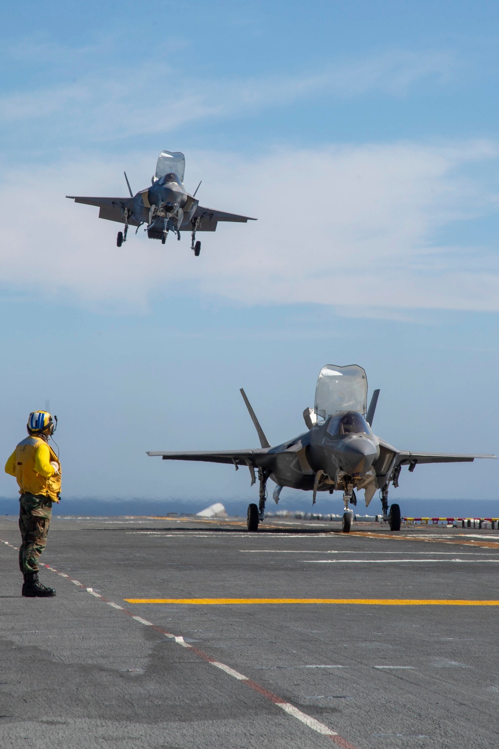 Balikatan 2019: U.S. Marines, Sailors conduct flight operations from the USS Wasp