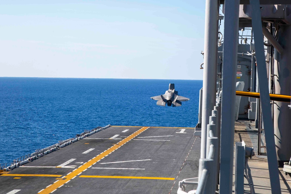 Balikatan 2019: U.S. Marines, Sailors conduct flight operations from the USS Wasp