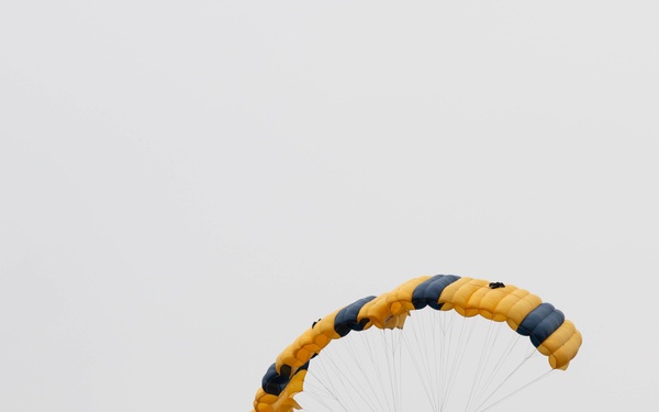 Three parachutists’ glides