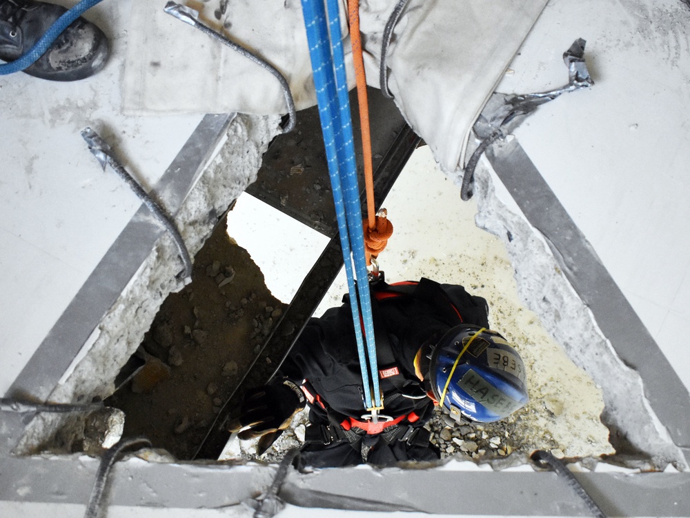 U.S. military firefighters train for earthquakes at Camp Zama