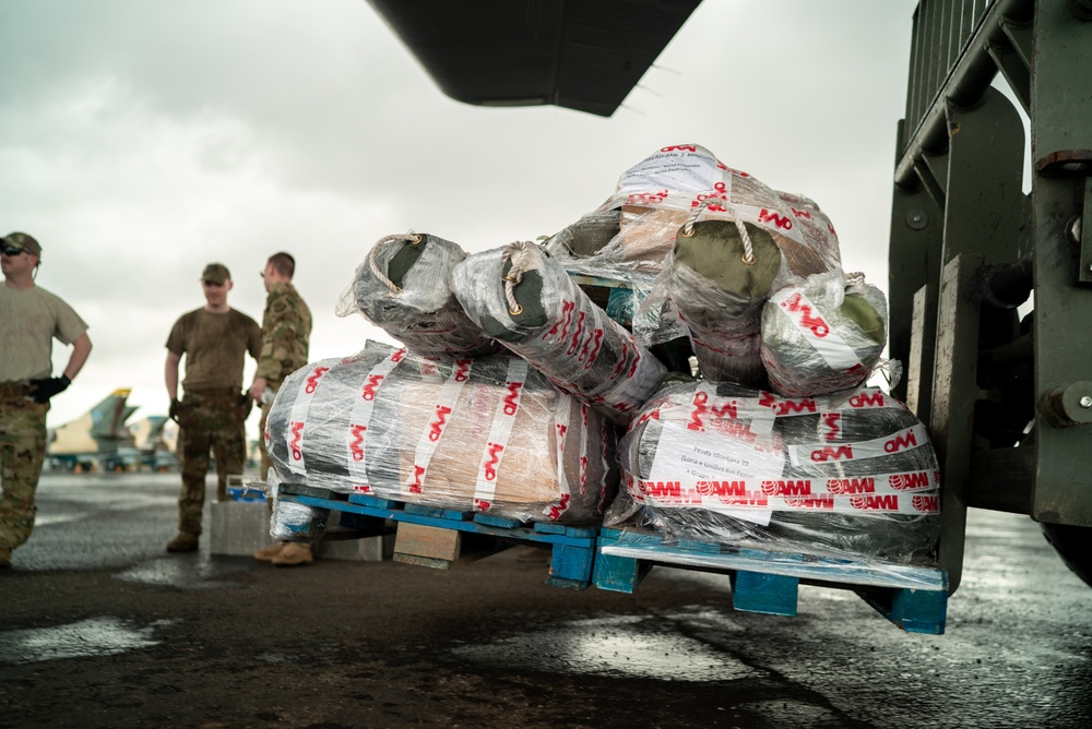 U.S. Military Delivers Humanitarian Relief Supplies In Mozambique