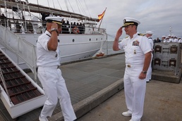 Spanish Royal Navy Tall Ship Docks at NAS Pensacola