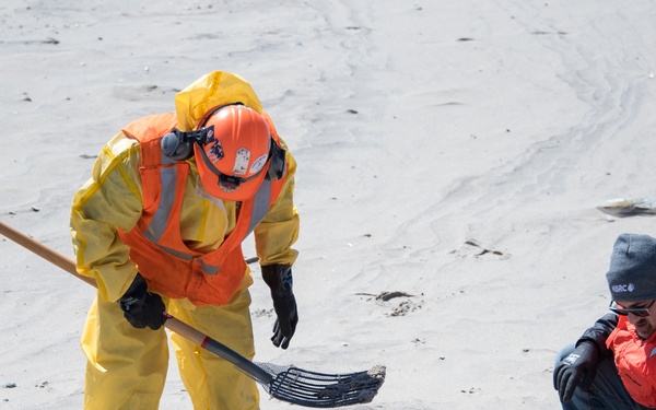 Goethals oil spill shore cleanup of New York beaches