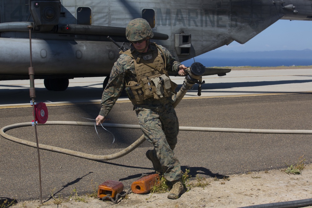 U.S. Marine Runs Fuel Hose at Pacific Blitz 19 FARP