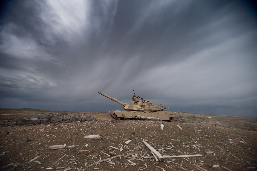 Tank Live-Fire Under the Storm