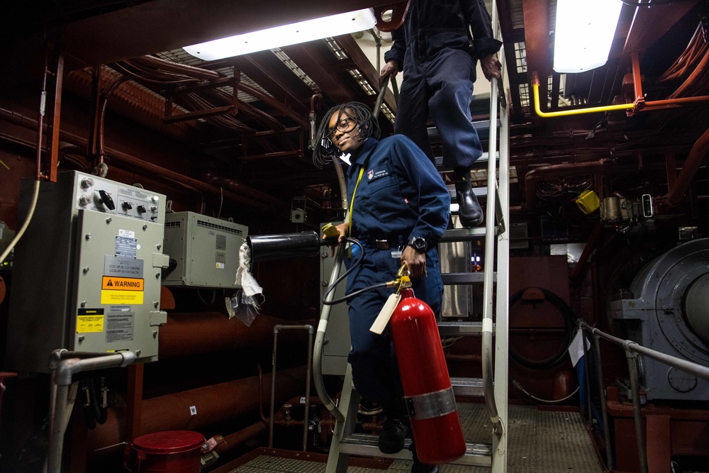 Engineering Drill Aboard USS Zumwalt