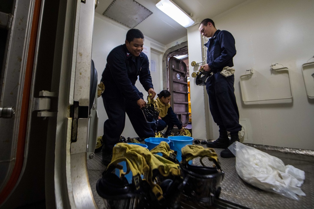 USS Zumwalt Holds General Quarters Drill