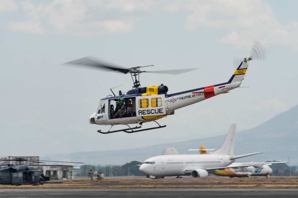 Balikatan 2019: PAF Huey takes off for CSAR training