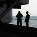 U.S. Sailors prepare for a replenishment-at-sea