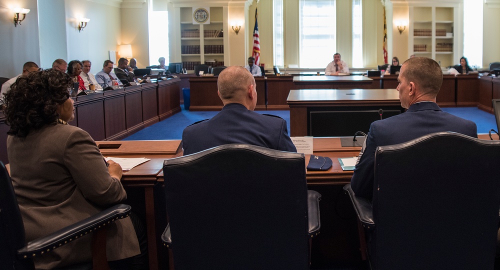 JBA commander, command chief speak to state assembly on military spouse reciprocity