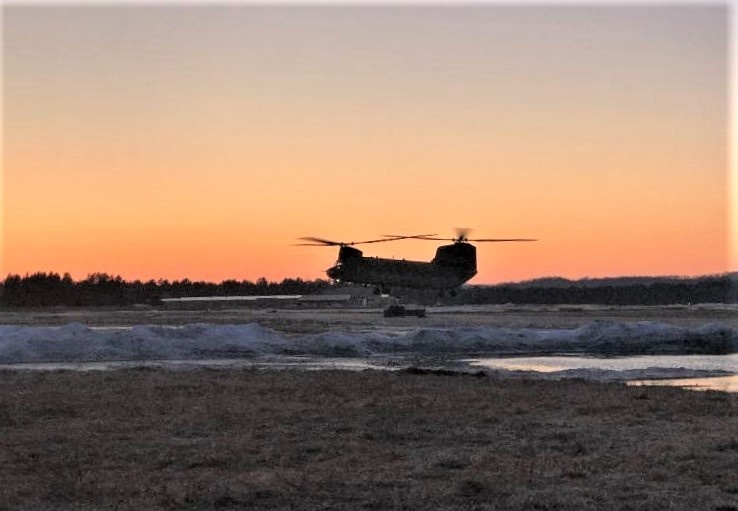 Chinook helicopter, crew, students combined for sling-load training supporting 89B course