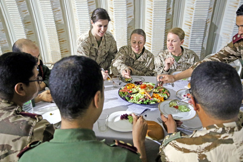 Royal Moroccan Armed Forces host dinner for African Lion 2019 Tan Tan exercise teams