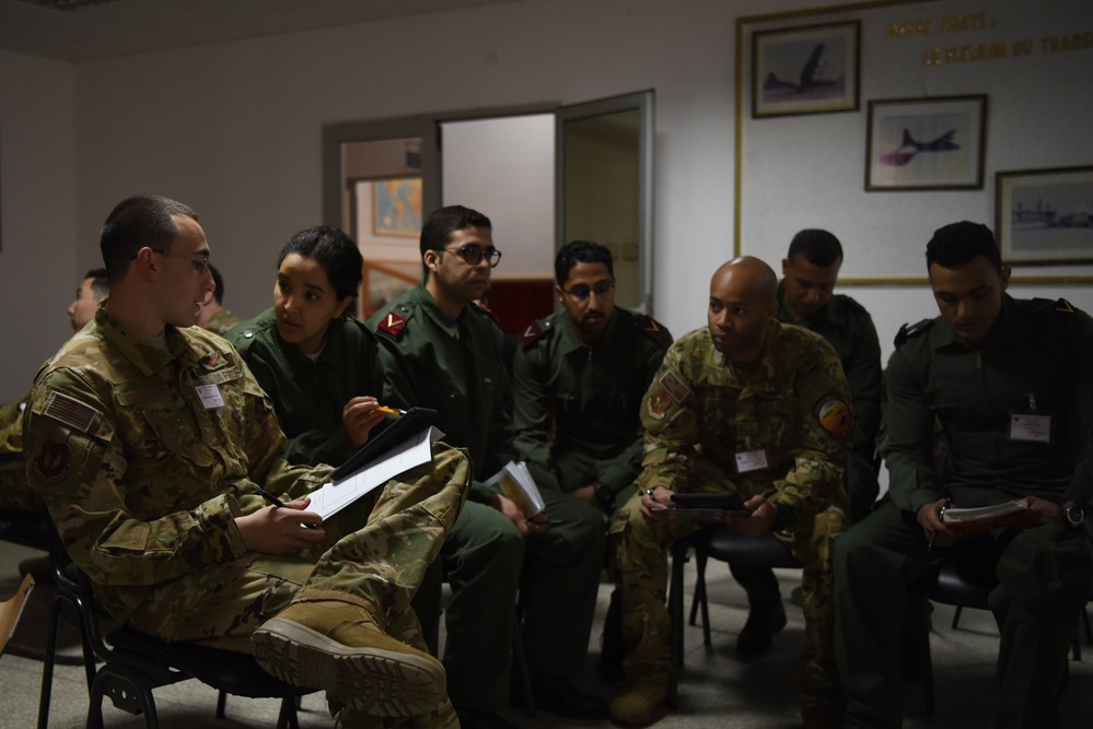 Royal Moroccan medical personnel, 86th AES practice patient care