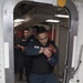 A security reaction force aboard USS Spruance (DDG 111) responds to a security threat during an anti-terrorism force protection drill