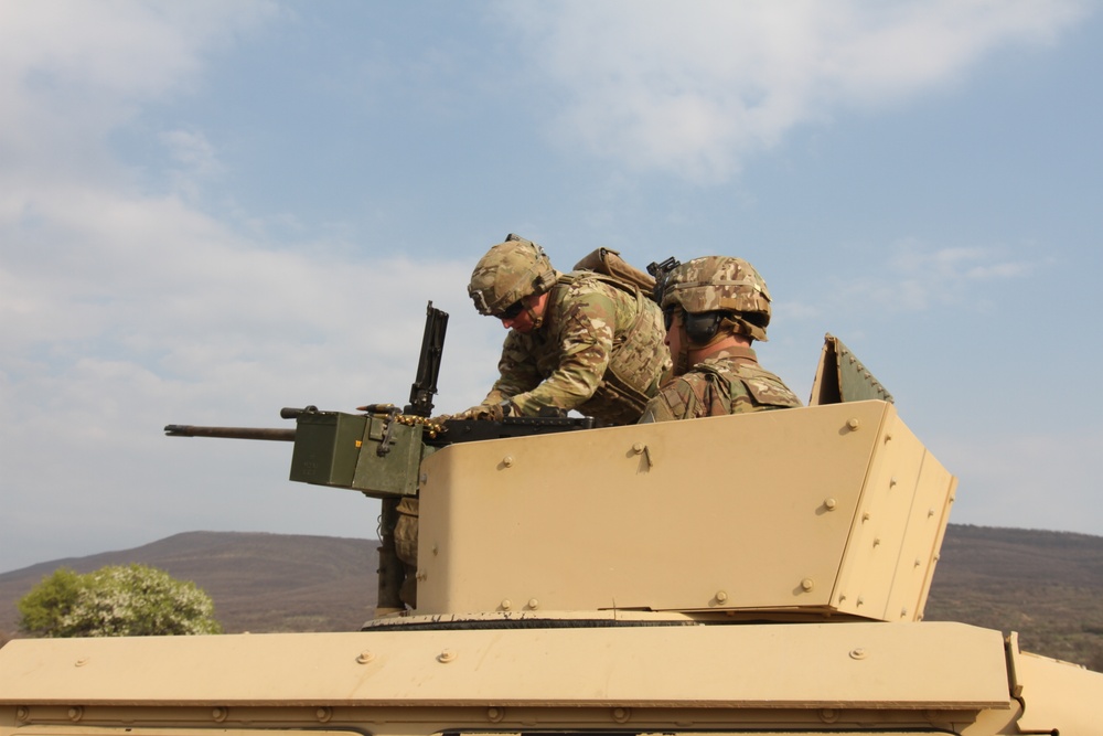 1st Battalion, 16th Infantry Regiment Soldiers perform mounted machine gun qualification