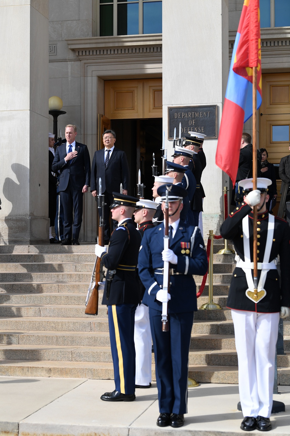 Armed Forces Full Honor Cordon in honor the Minister of Defence for Mongolia