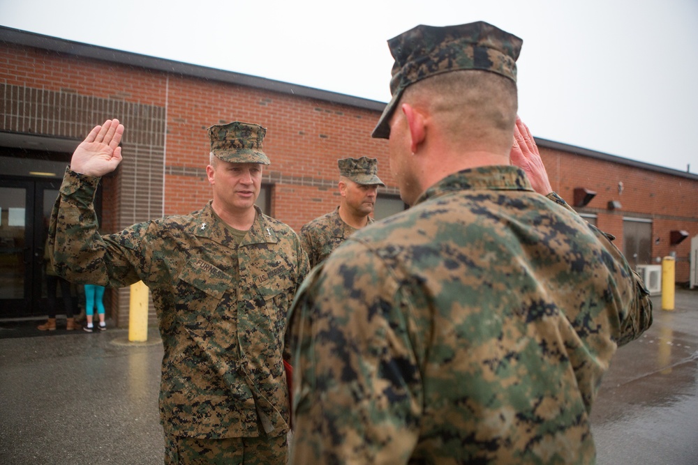 2nd Marine Division Commanding General visits Truck Company for a Meritorious Promotion