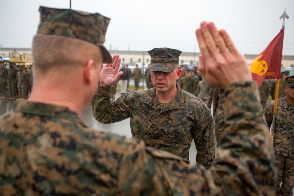 2nd Marine Division Commanding General visits Truck Company for a Meritorious Promotion