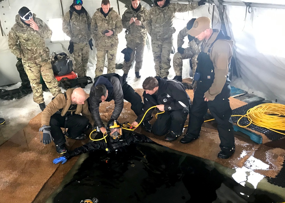 NECC Divers join U.S. Coast Guard, Canadian and British Forces Train Under the Ice