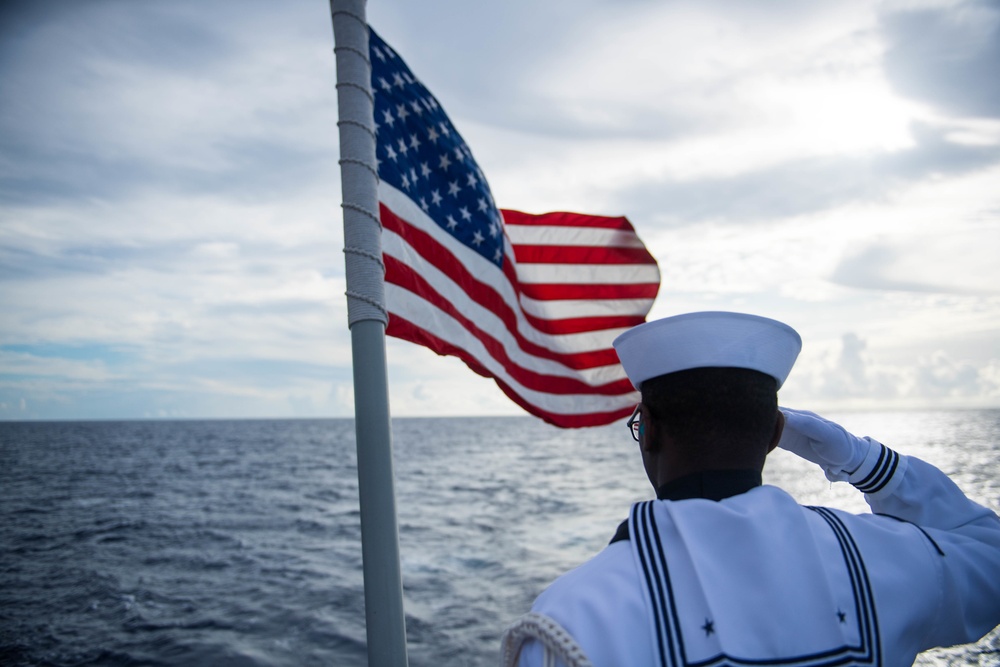 USS Zumwalt performs Burial at Sea