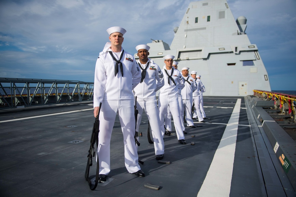 USS Zumwalt performs Burial at Sea