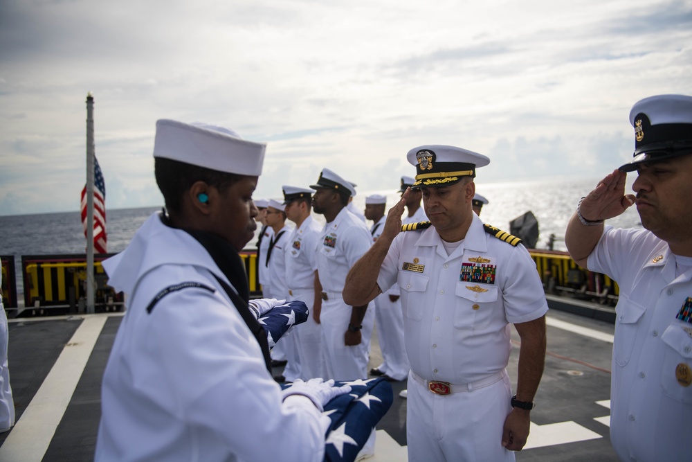 USS Zumwalt performs Burial at Sea