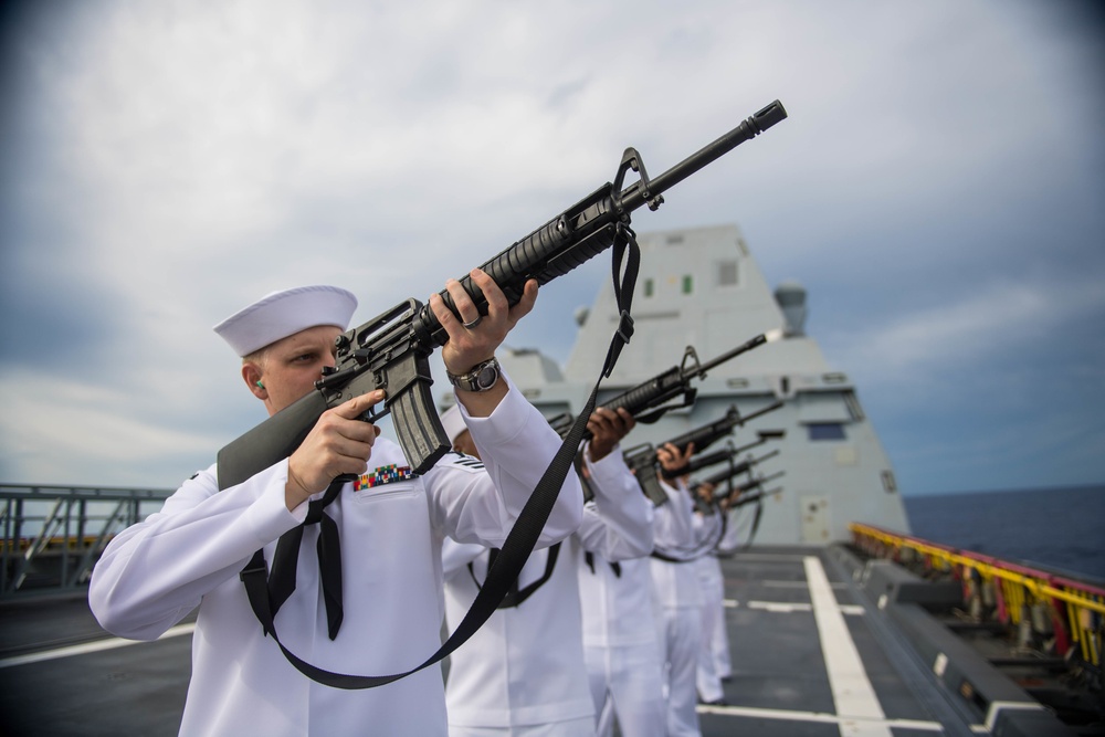 USS Zumwalt performs Burial at Sea