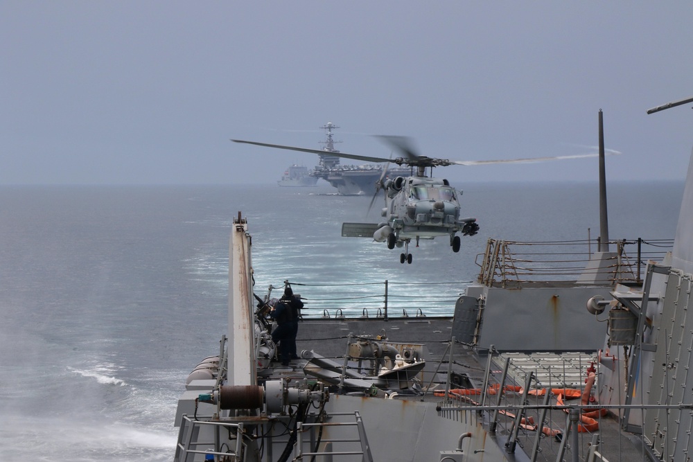 USS Spruance transits Strait of Hormuz with John C. Stennis Strike group