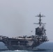 An aircraft launches from the aircraft carrier USS John C. Stennis (CVN 74)