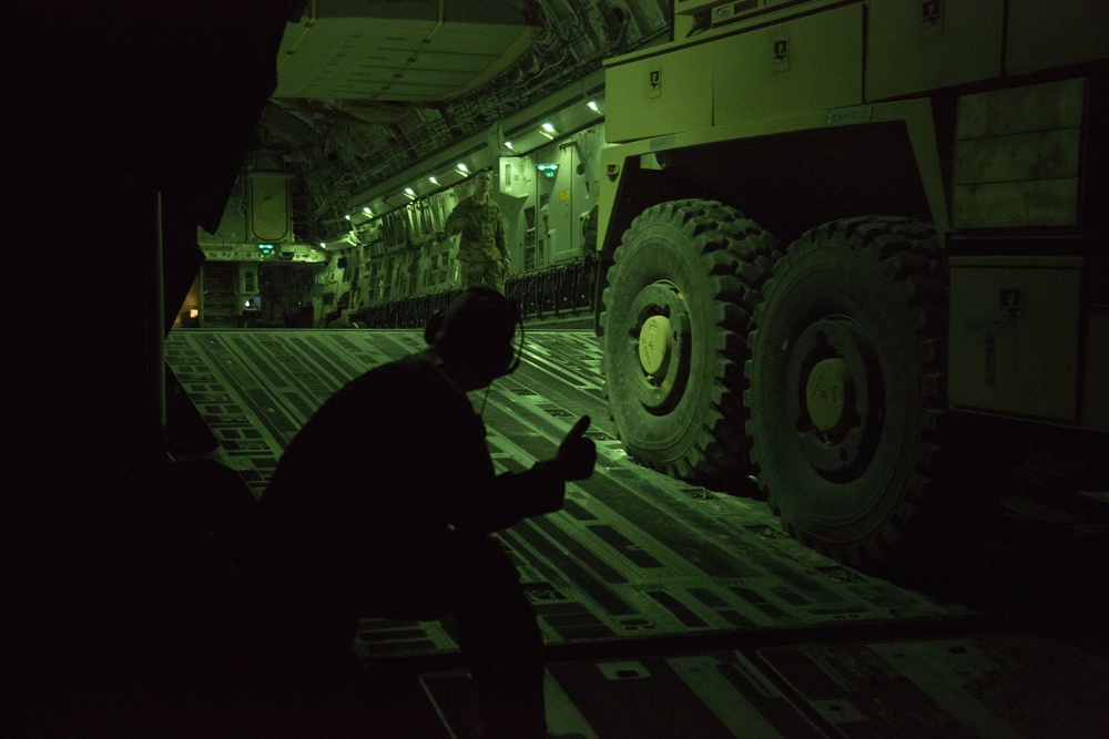 India Co. Marines load MRAP for transport: SPMAGTF-CR-CC 19.1