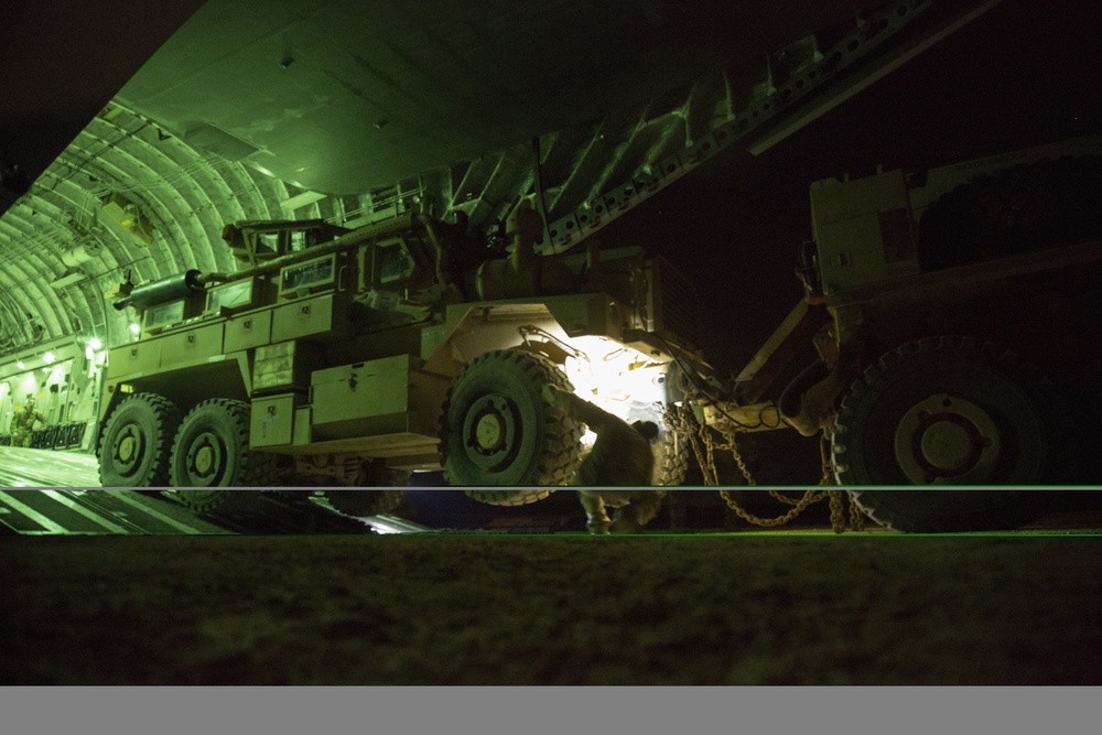 India Co. Marines load MRAP for transport: SPMAGTF-CR-CC 19.1