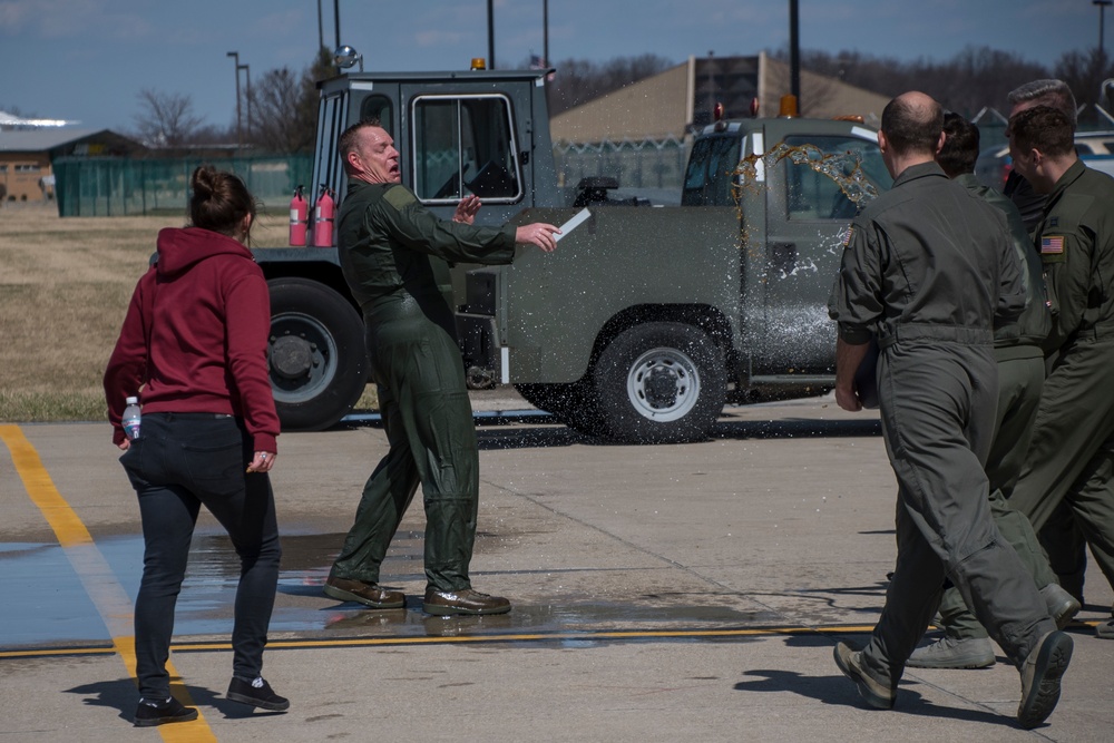 Lt Col Jeffrey C. Siwik Celebrates Fini Flight