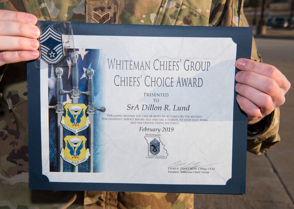 Lund wins Whiteman AFB Chief's Choice award