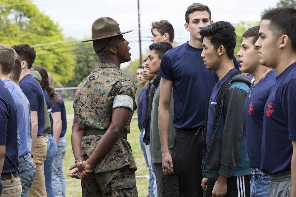 Families, Poolees, Marines come together for a recruit training orientation