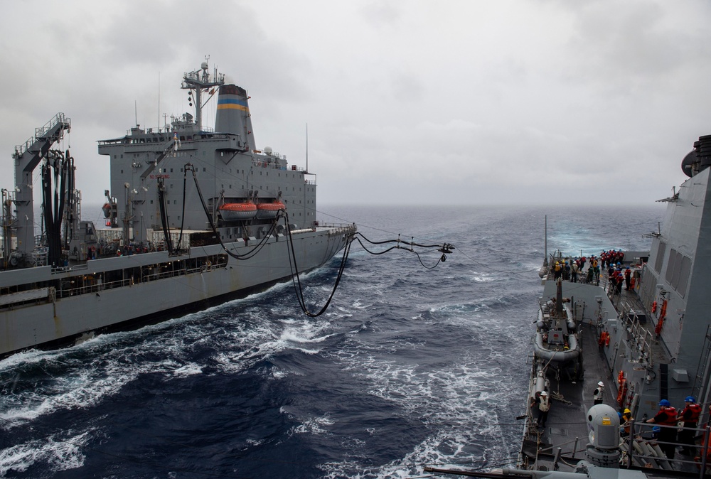 USS Preble performs underway replenishment