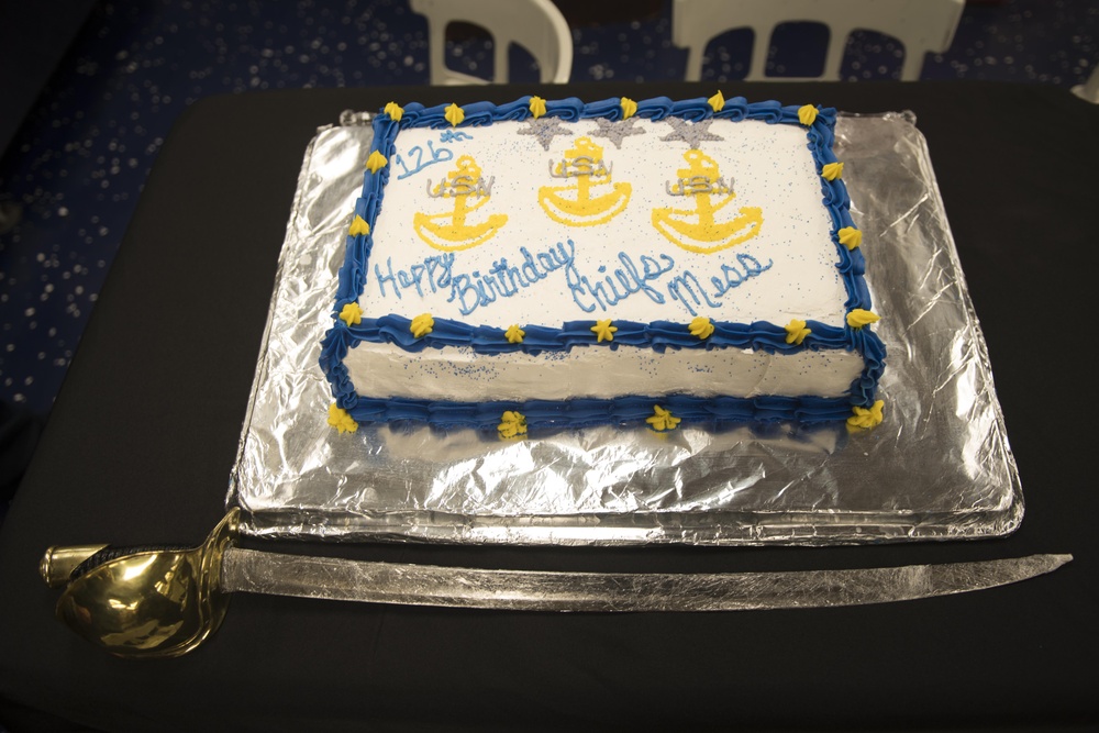 126th chief petty officer birthday cake aboard USS Spruance