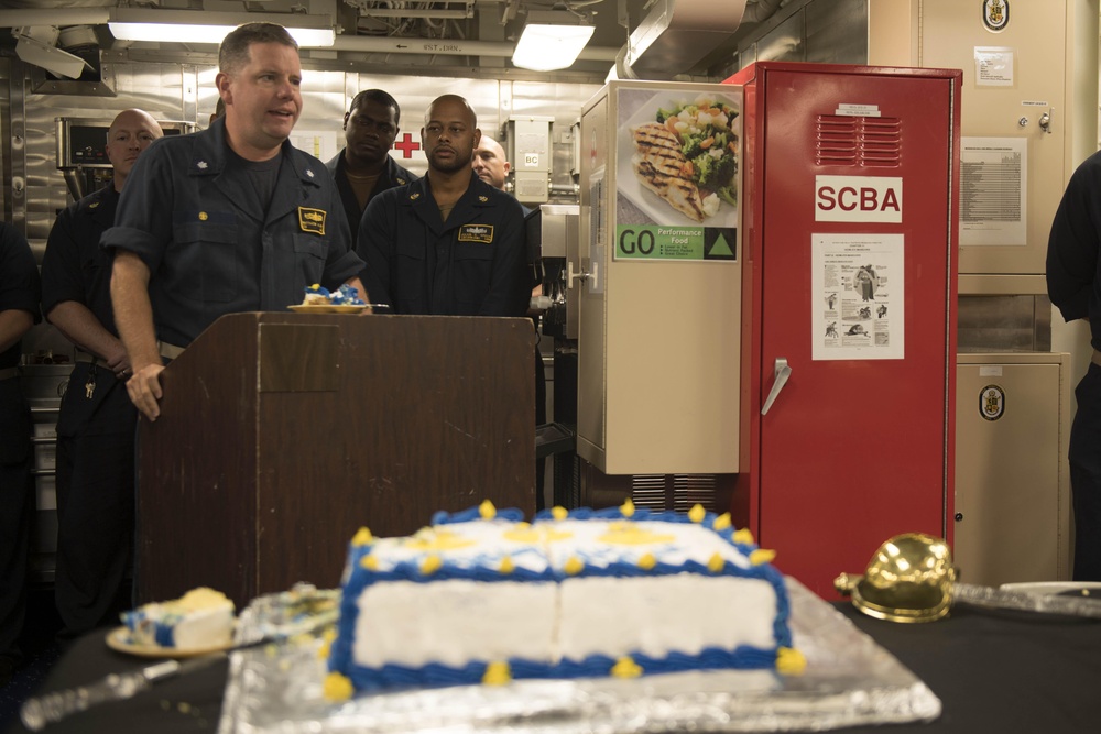 126th chief petty officer birthday aboard USS Spruance