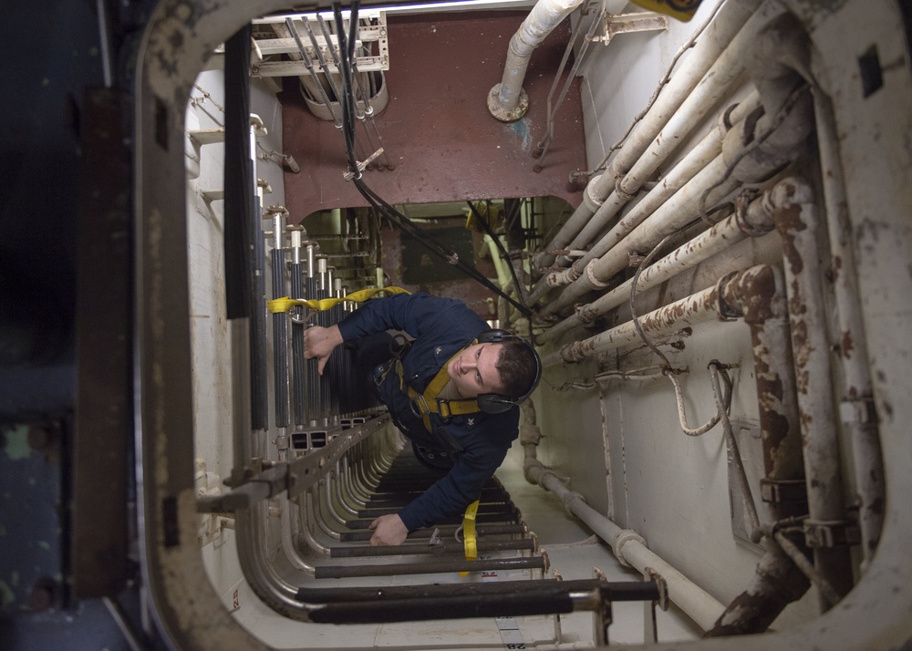 USS Fort McHenry Sailor Transits Ship