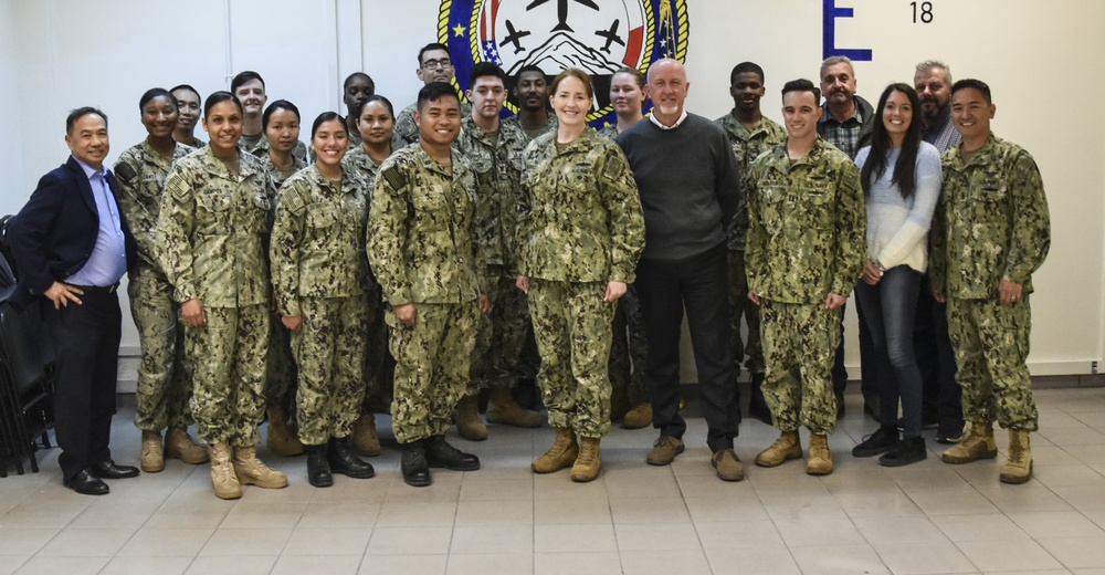 NAVSUP commander wraps tour of fleet logistics center in Italy