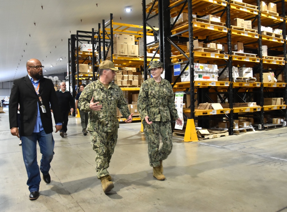 NAVSUP commander wraps tour of fleet logistics center in Italy