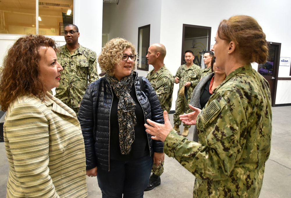 NAVSUP commander wraps tour of fleet logistics center in Italy