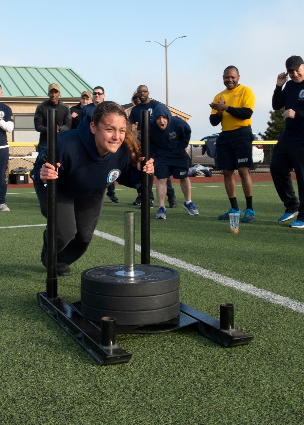 Navy Chiefs participate in a Goat Locker Challenge at Naval Station Norfolk