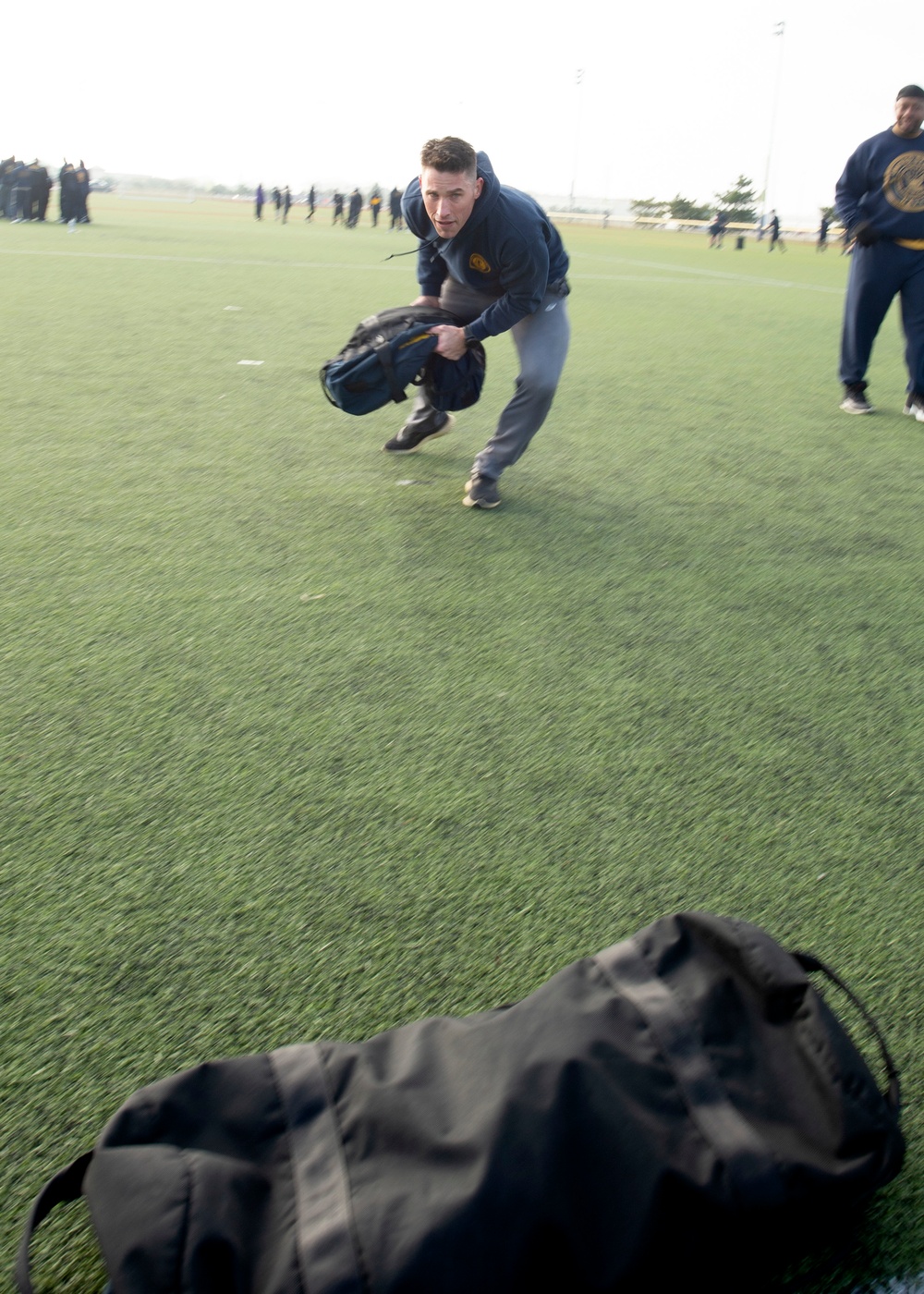 Navy Chiefs participate in a Goat Locker Challenge at Naval Station Norfolk