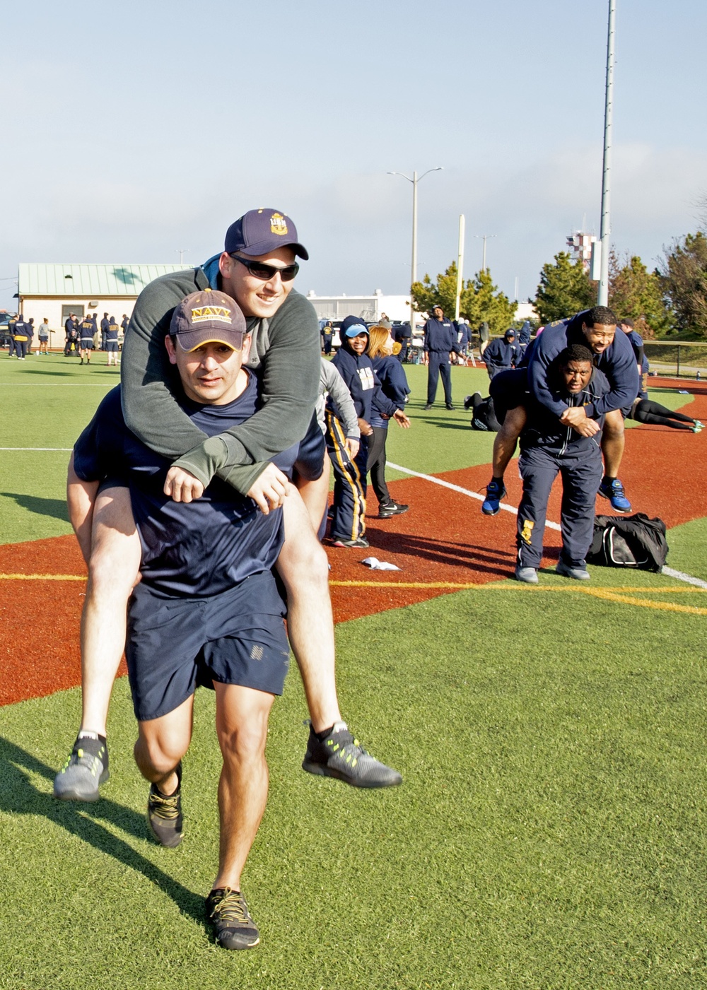 Navy Chiefs participate in a Goat Locker Challenge at Naval Station Norfolk