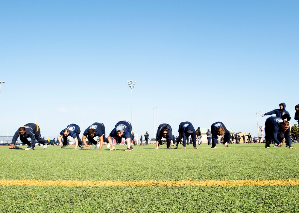 Navy Chiefs participate in a Goat Locker Challenge at Naval Station Norfolk